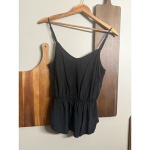 Wilfred Black Silk Spaghetti Strap V-Neck Stretch Sleeveless Tank Top Size Small